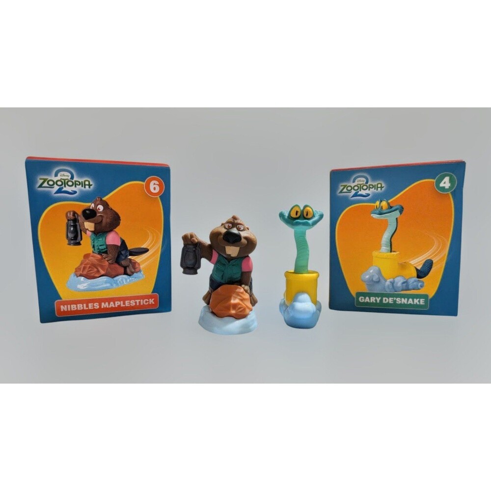 Zootopia McDonald’s Happy Meal Toys Nibbles Maplestick & Gary De'Snake Lot